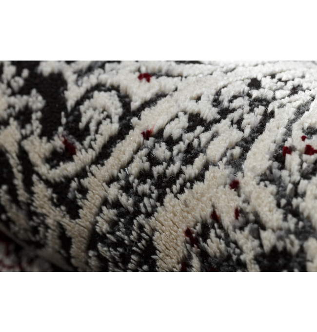 Koberec VINCI 1407 Rozeta vintage - strukturální - sloní kost / červený