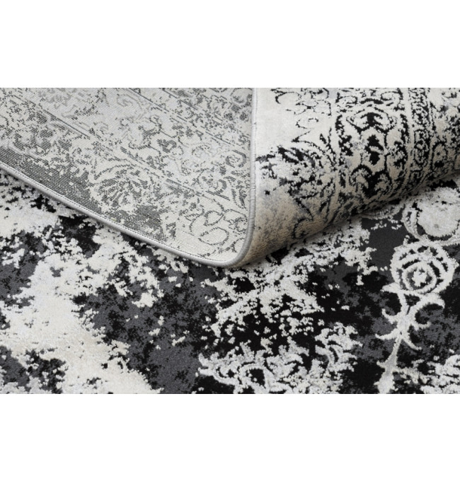Koberec VINCI 1407 Rozeta vintage - strukturální - sloní kost / šedý