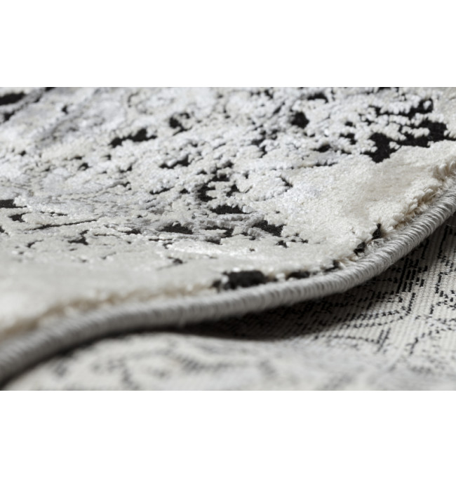 Koberec VINCI 1407 Rozeta vintage - strukturální - sloní kost / šedý