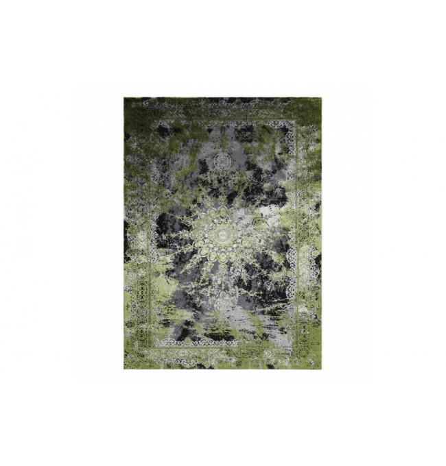 Koberec VINCI 1407  Rozeta vintage - štrukturálny - zelený / antracit