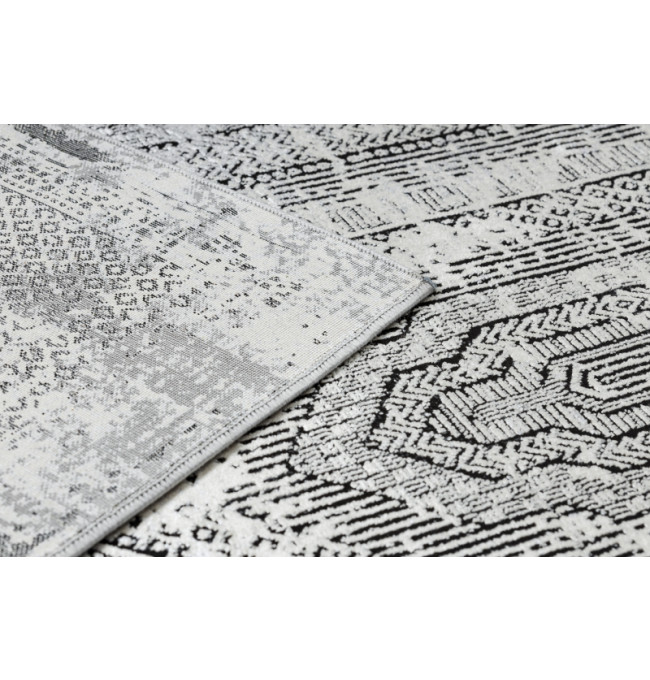 Koberec VINCI 1417 Geometrický vintage - strukturální - sloní kost / antracit
