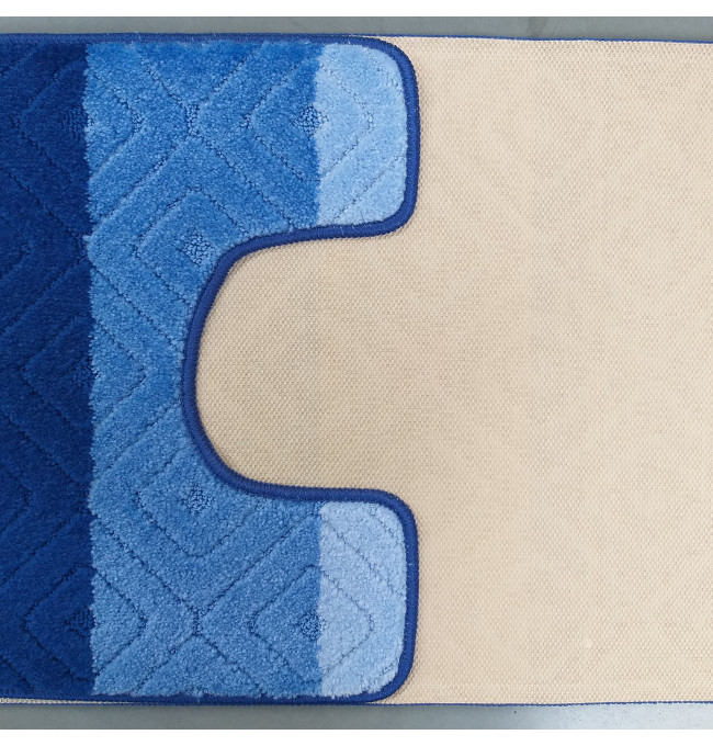Sada koupelnových koberečků Montana s výřezem 03N modrá