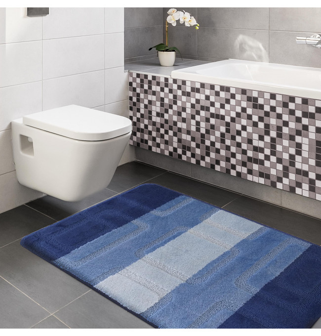 Sada koupelnových koberečků Montana s výřezem 04N modrá