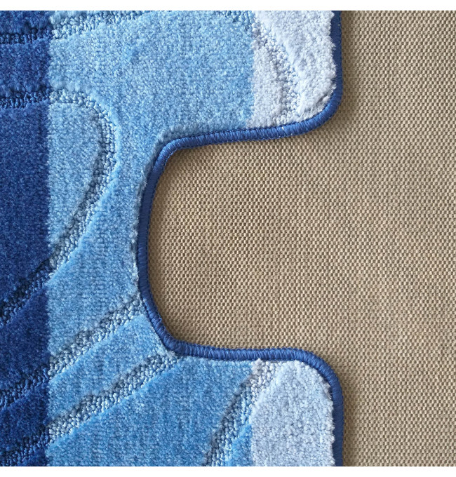 Sada koupelnových koberečků Montana s výřezem 05 modrá