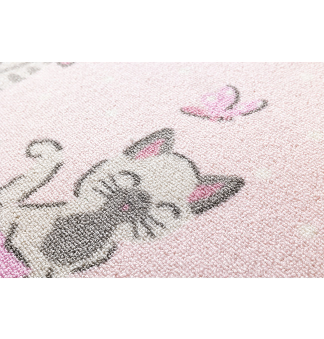 Dětský metrážový koberec KOČKY růžový