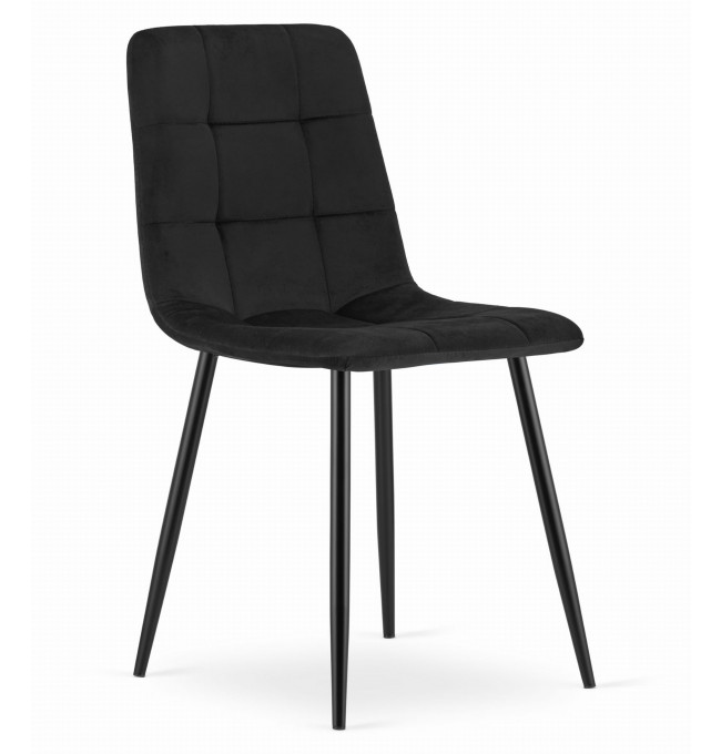 Jídelní židle KARA samet černá (černé nohy)