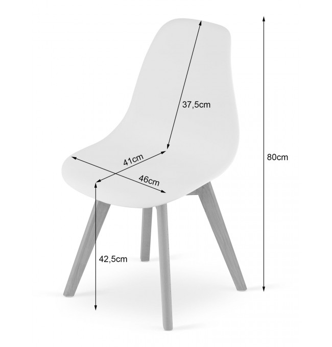 Jedálenská stolička KITO - biela (hnedé nohy)