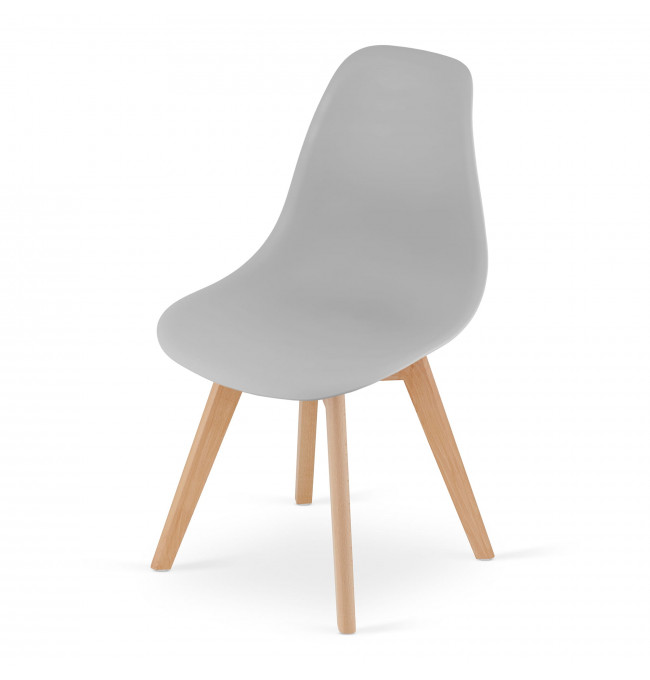 Jedálenská stolička KITO - sivá (hnedé nohy)