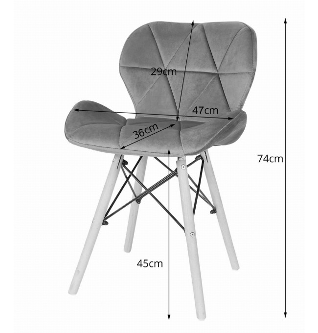 Jedálenská stolička LAGO tmavoružová (hnedé nohy)