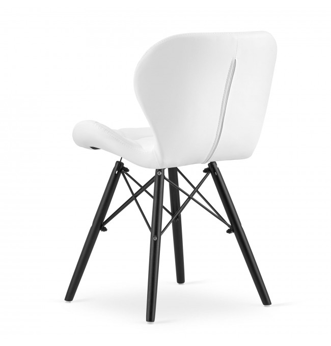 Jedálenská stolička LAGO ekokoža biela (čierne nohy)