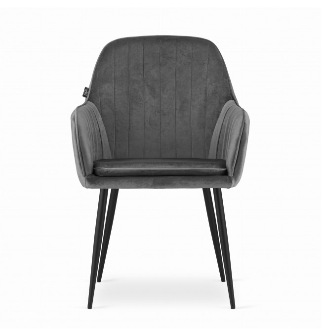 Jedálenská stolička LUGO tmavo sivá (čierne nohy)