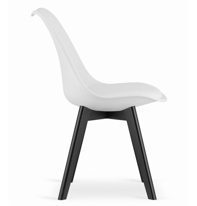 Set tří jídelních židlí MARK - bílá (černé nohy) (3ks)