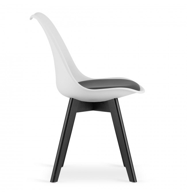 Jedálenská stolička MARK - bielo/čierna (čierne nohy)