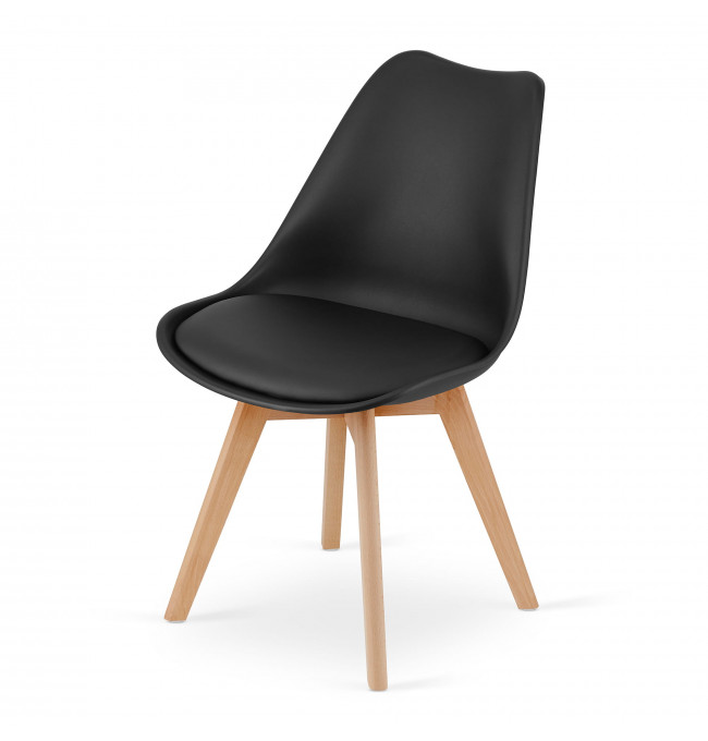 Jídelní židle MARK - černá (hnědé nohy)