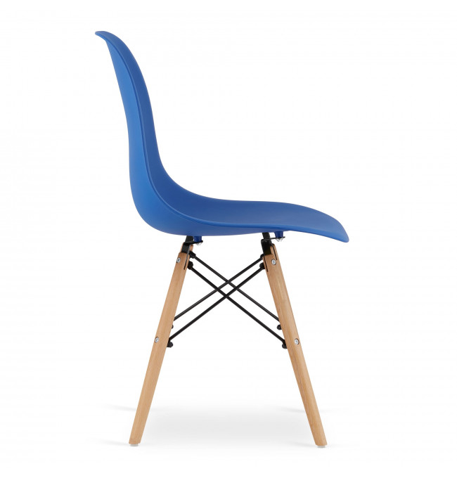Jedálenská stolička OSAKA modrá (hnedé nohy)