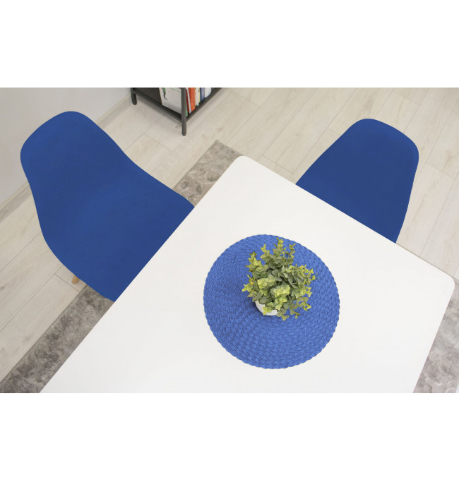 Set dvoch jedálenských stoličiek OSAKA modré (hnedé nohy) 2ks