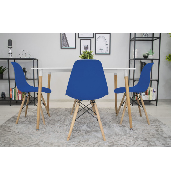 Set jedálenských stoličiek OSAKA modré (hnedé nohy) 4ks