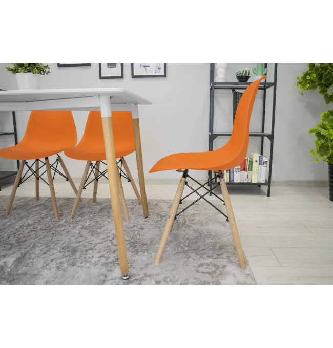 Set jedálenských stoličiek OSAKA oranžové (hnedé nohy) 4ks