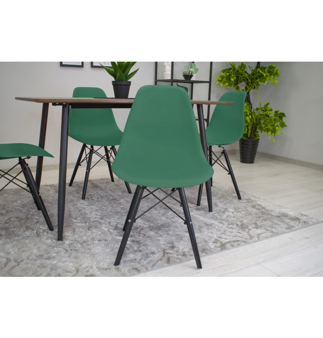 Set jedálenských stoličiek OSAKA zelené (čierne nohy) 4ks