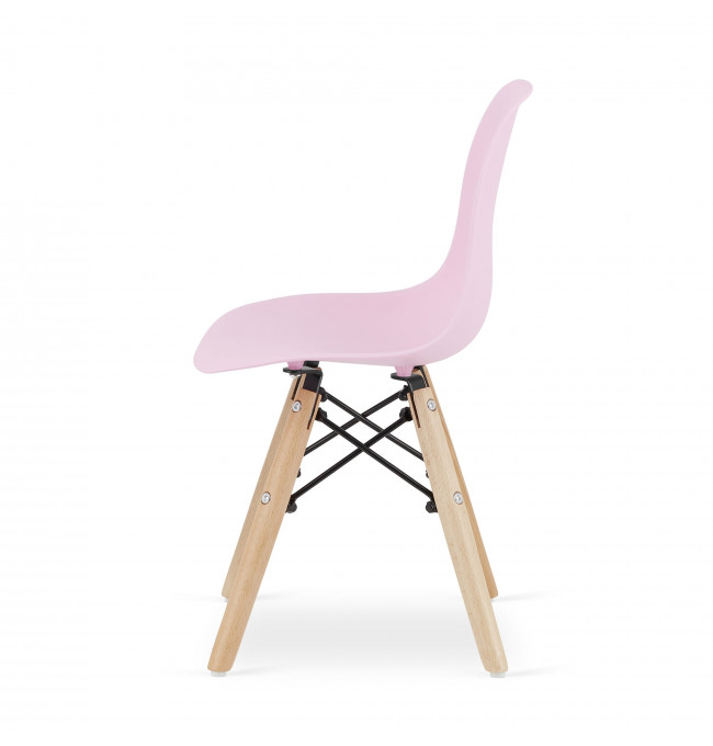 Jedálenská stolička ZUBI - ružová (hnedé nohy)