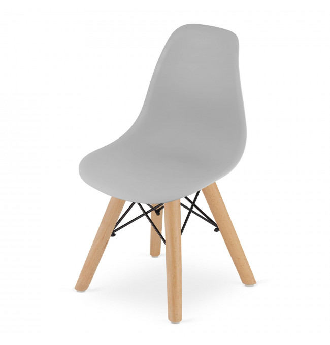Jedálenská stolička ZUBI - sivá (hnedé nohy)