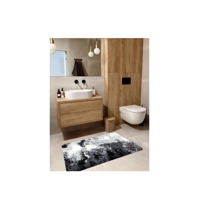 Kúpeľňový koberček ABSTRACT abstrakcia, protišmykový, mäkký - sivý