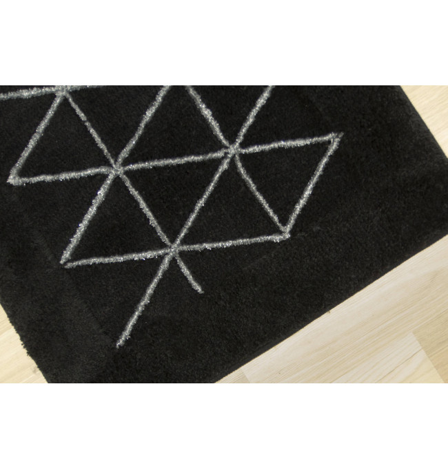 Koupelnový kobereček Jarpol Agadir lurex černý