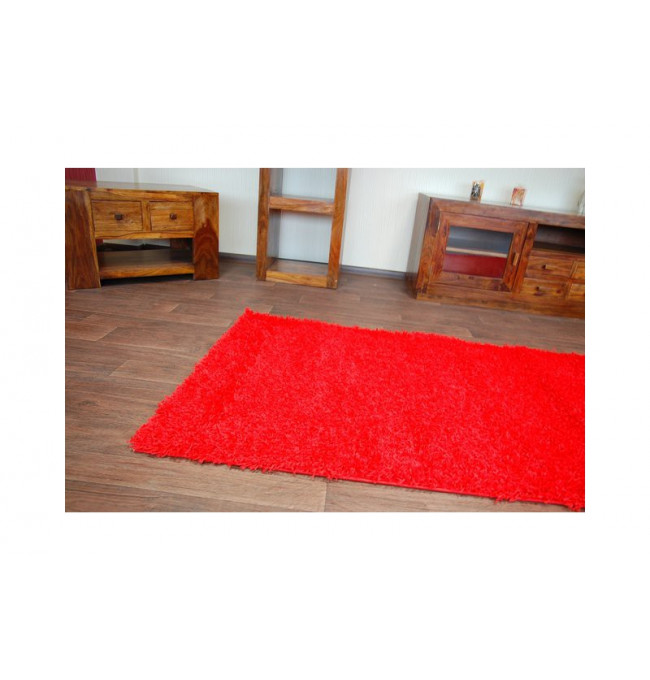 Metrážny koberec SHAGGY červený