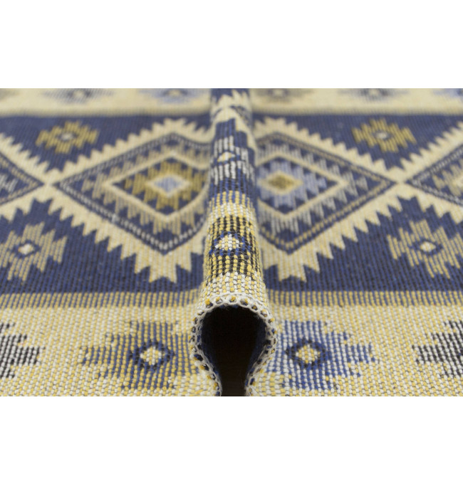 Obojstranný koberec / behúň Kilim Romby modrý