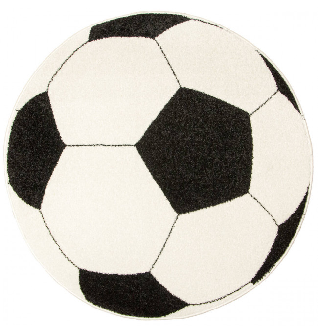 Koberec Weliro fotbalový míč, černý / krémový