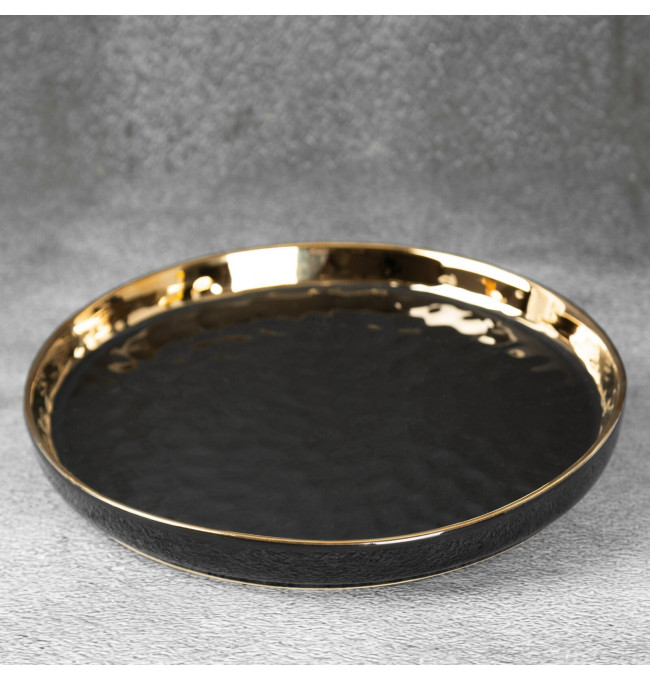 Dekorativní talíř ETNA 01 černý / zlatý