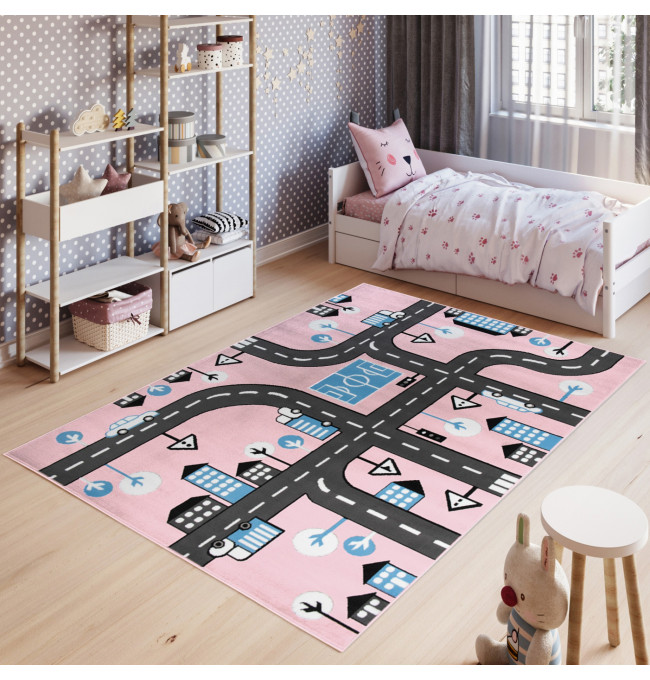 Detský koberec Q166A PINKY EWL ružový