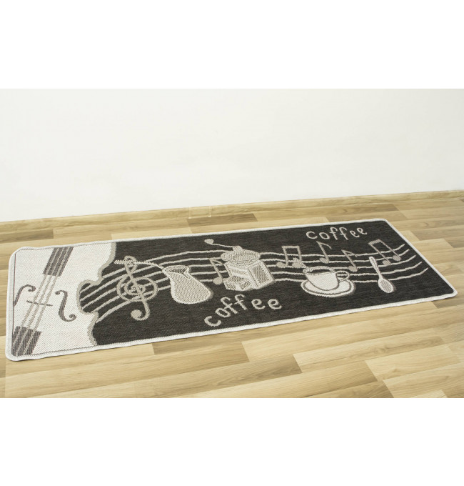 Protišmykový kuchynský koberec/ behúň Flex 951/80 Káva grafitový