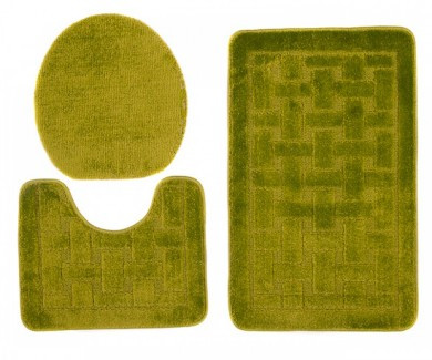 Sada koupelnových koberečků MONO 1039 zelený 4605 3PC KRATKA