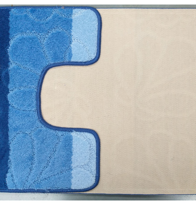 Sada kúpeľňových koberčekov Montana 01 s výrezom - modrá