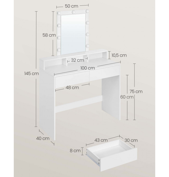 Toaletní stolek s osvětlením RDT164W01