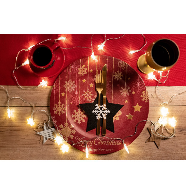 Vianočný obal na príbory - 311378A čierna hviezda 
