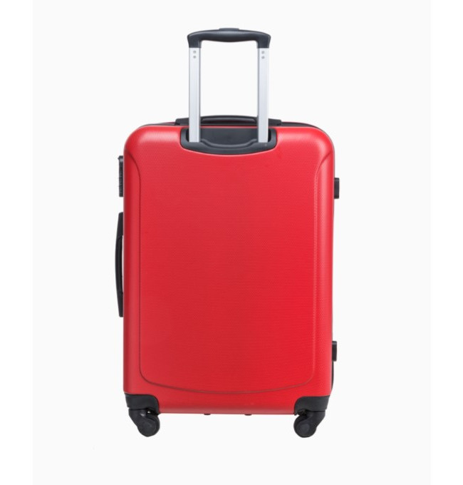 Stredný červený kufor s kombinačným zámkom