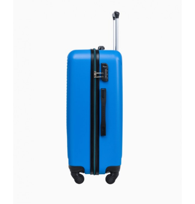 Stredný modrý kufor s kombinačným zámkom