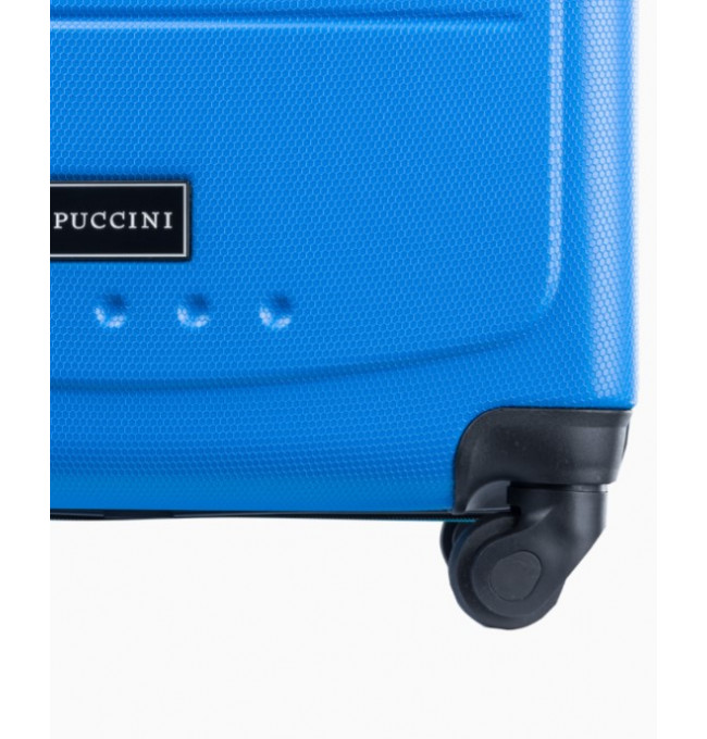 Modrý kabínový kufor s kombinačným zámkom
