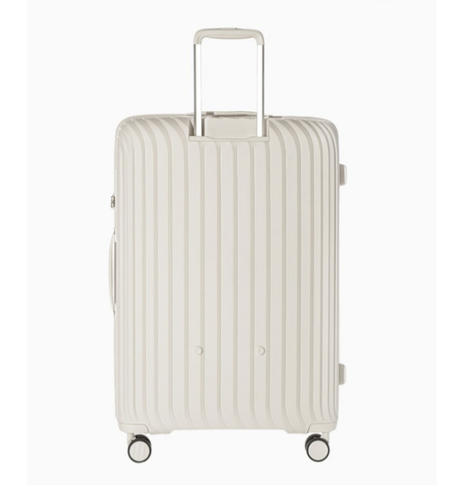 Velký bílý kufr Marbella s drážkami