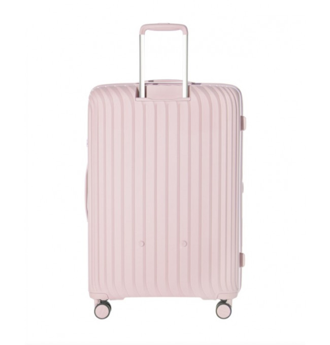 Velký růžový kufr Marbella s drážkami