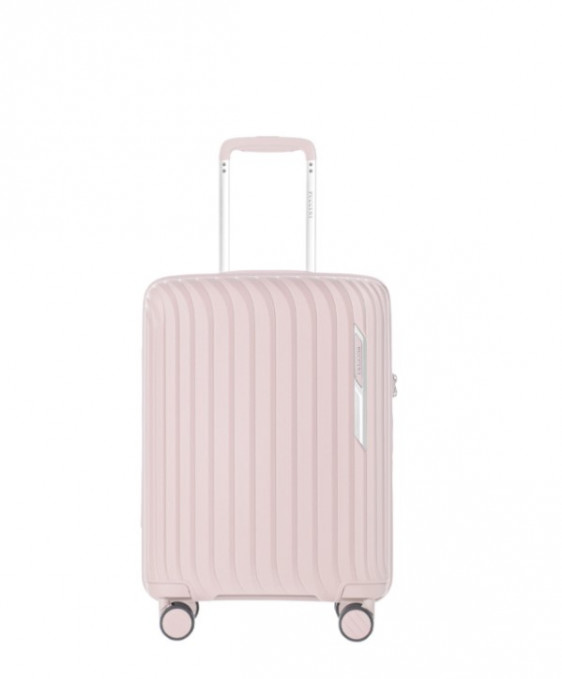 Růžový kabinový kufr Marbella s drážkami