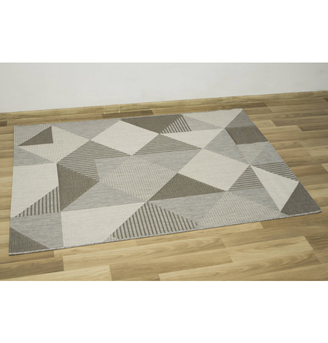 Šňůrkový koberec Foggia 16719/631 romby - šedý / krém