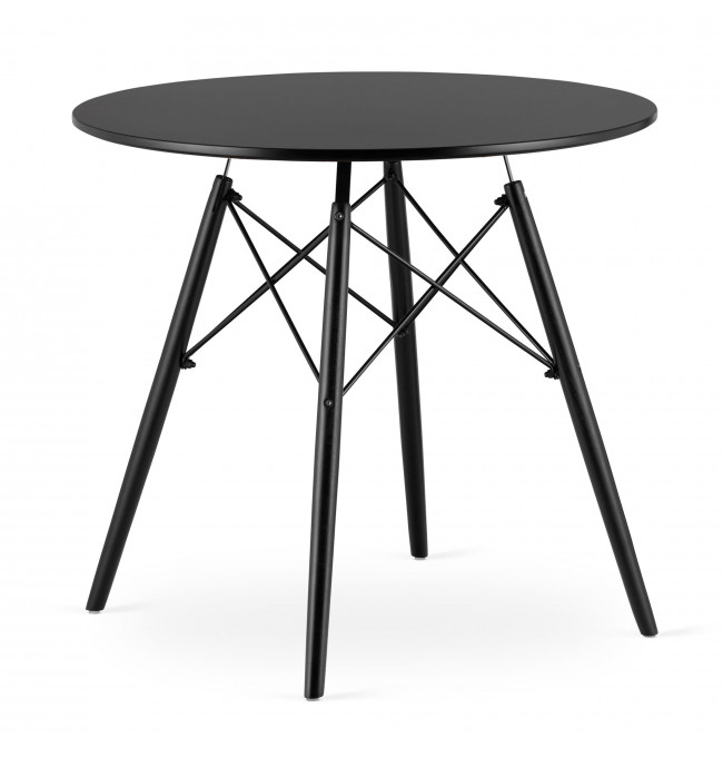 Okrúhly stôl TODI 80 cm čierny (čierne nohy)
