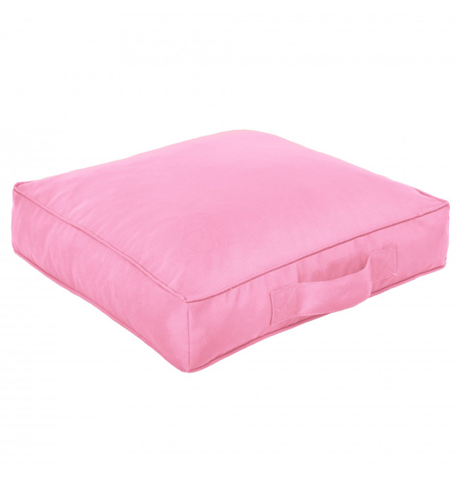 Čtvercový sedák světle růžový nylon
