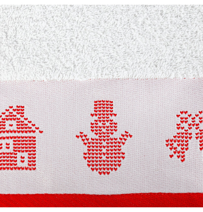 Sada ručníků NOEL 01 bílá / červená
