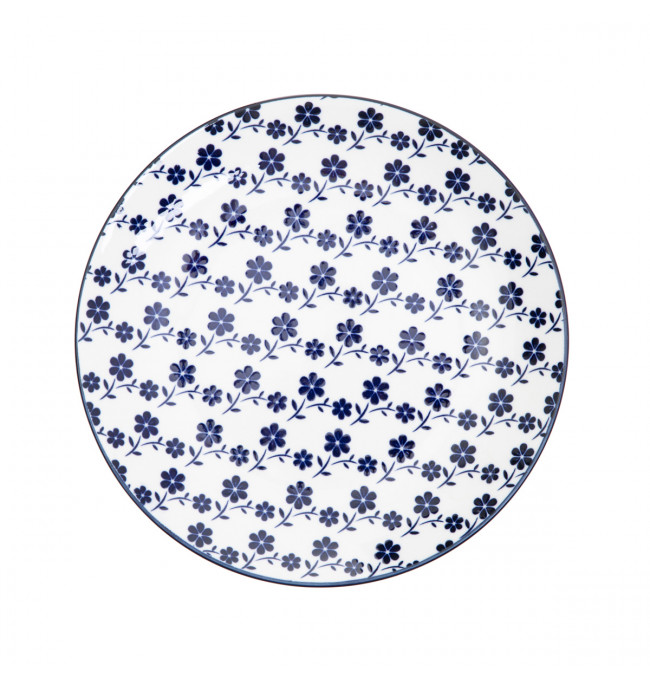 Dezertní talíř NAVIA granátový s květinami 875750