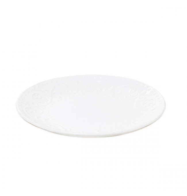 Dezertní talíř SYLIA bílý s ornamentem SS23 844015