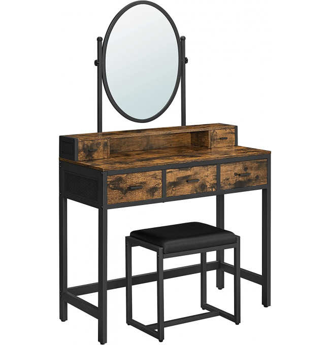 Toaletní stolek se zrcadlem a stolečkem RVT006B01